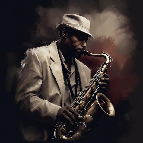 Premium Vector Black Man Playing Saxophone