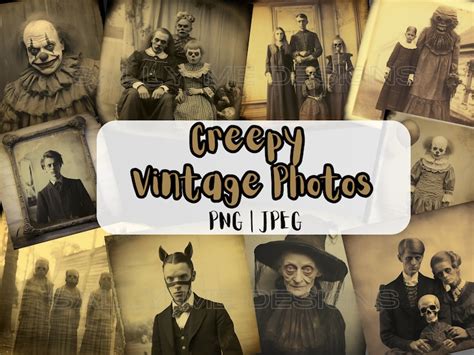 Creepy Vintage Photo Halloween Art for Commercial Use PNG Files ...