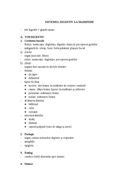 Sistemul Digestiv La Mamifere Pdf