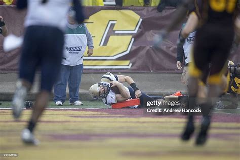 Akron Qb Matt Rodgers In Action Scoring Touchdown Vs Central News