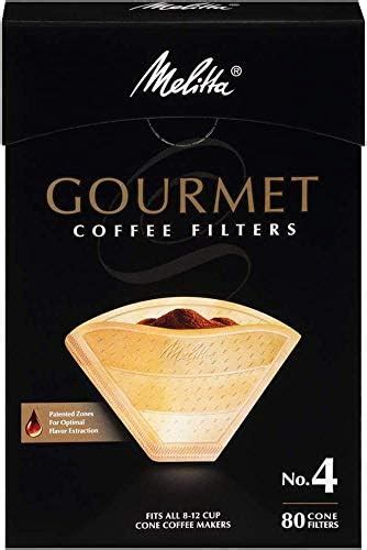 Amazon Melitta 4 Gourmet Cone Coffee Filters Unbleached Natural