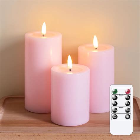 Yeelida Remote Flameless Flickering Pillar Candles With Candle Grease Effectpack Of