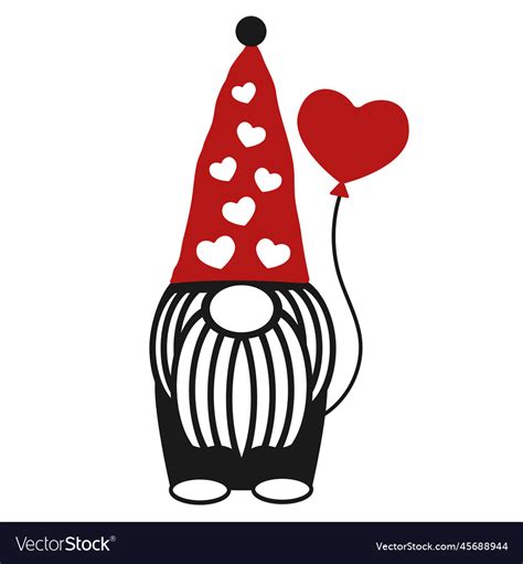 Cute Three Valentine Gnomes Holding Heart Vector Image