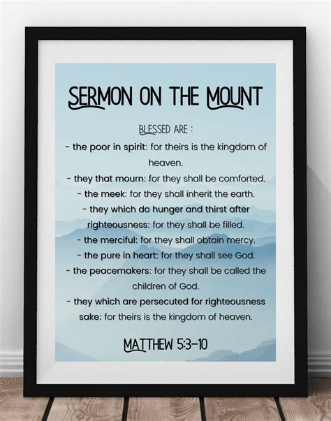 Matthew 5 Sermon on the Mount 11x14 Printable the Chosen Gift - Etsy