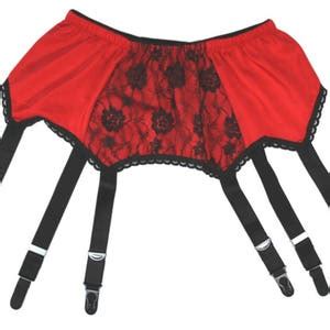 Premier Lingerie 6 Strap Suspender Garter Belt With A Black Lace