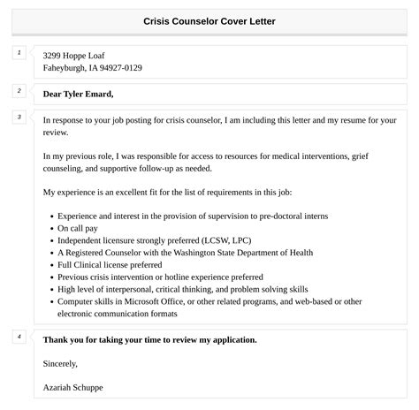 Crisis Counselor Cover Letter Velvet Jobs