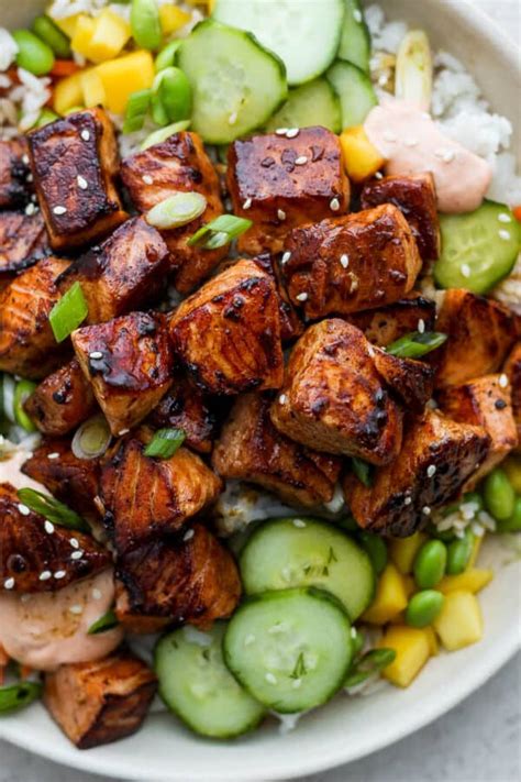 Soy Ginger Salmon Rice Bowl - The Wooden Skillet