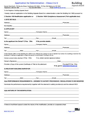 Fillable Online BAB Application Form Mod Class 2 To 9 VBA Website Fax