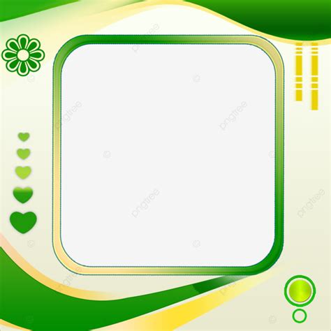 Light Green Twibbon Photo Frame Background Green Twibbon Leaves