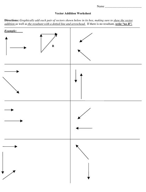 Physics Vector Addition Worksheet Printable Kids Entertainment