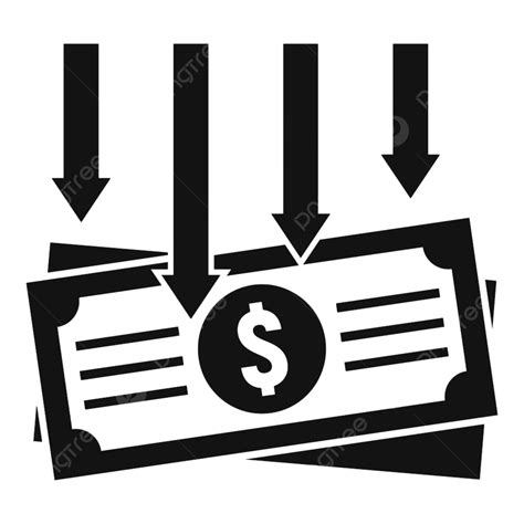 Cash Icon Silhouette PNG Transparent, Down Cash Finance Icon, Low, Fast, Isolated PNG Image For ...