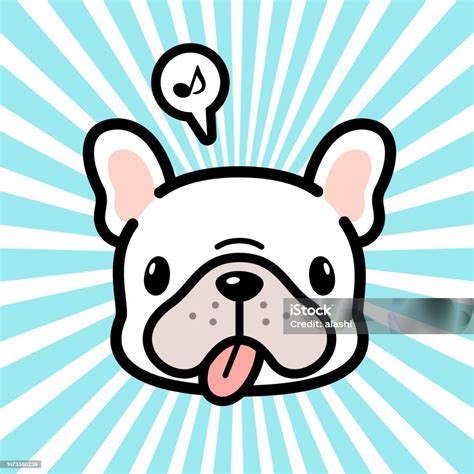 Cute Character Design Of The French Bulldog Puppy Sticking A Tongue Out