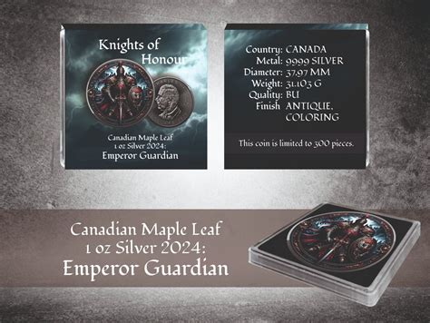 Emperor Guardian Knights Of Honour Maple Leaf Oz Silver Coin C