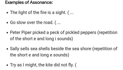 Examples Of Assonance