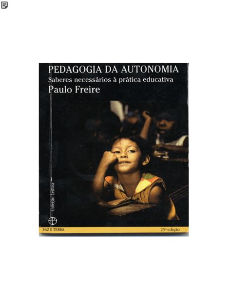 1996 LIVRO Pedagogia Da Autonomia Paulo Freire