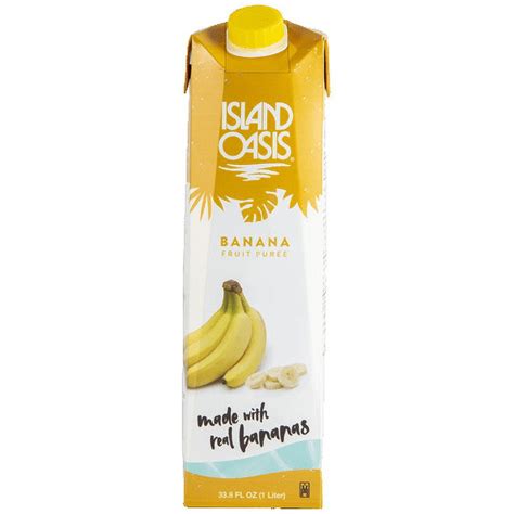 Island Oasis Banana Puree Beverage Mix 1 Liter Real Banana Flavor