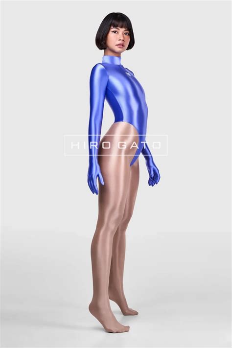 Satin Spandex Leotard Baja Blue Shiny Glossy Lycra Hiro Gato