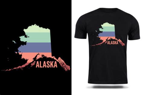 Alaska State Map T Shirt Design Graphic by tshirt_design · Creative Fabrica