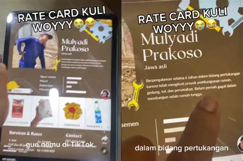 Rate Card Kuli Bangunan Viral Di Tiktok Pejuang Profesi Layaknya