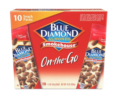 Blue Diamond Almonds Smokehouse Flavored Snack Nuts 1 5 Oz Single Serve Bags Pack Of 10