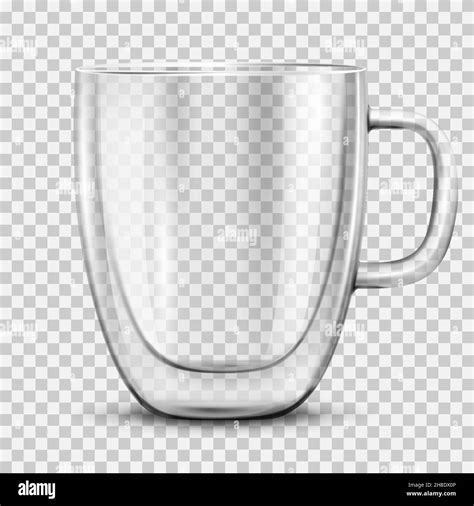 Glass Empty Coffee Cup Isolated On Transparent Background Double