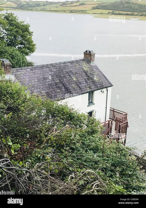 Welsh Poet Dylan Thomas Boat House At Laugharne Wales Stock Photo Alamy