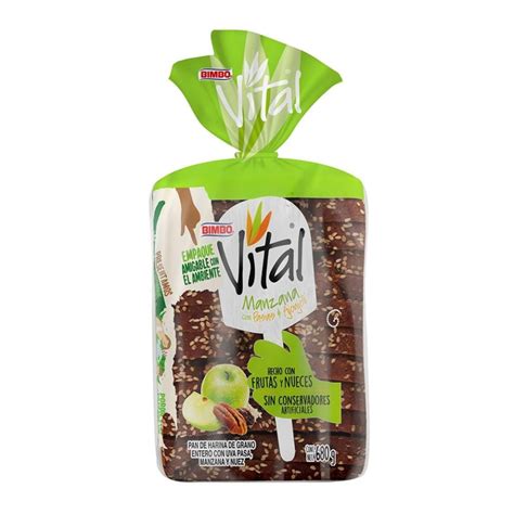 Pan Bimbo Vital manzana con pasas y ajonjolí 680 g Walmart