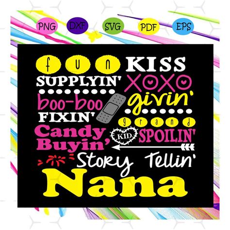 Fun Kiss Giving Nana Svg Nana Svg Mothers Day Mothers Day Inspire