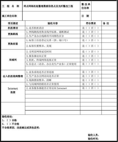 网点网络机柜整理 验收单word文档在线阅读与下载无忧文档