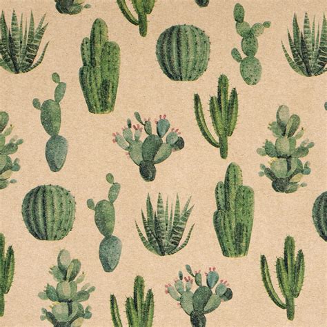 RUSPEPA Rollo de papel de regalo Kraft diseño de cactus para todas las