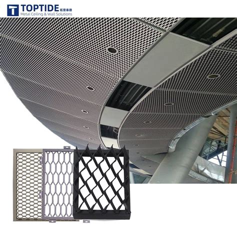 Metal Suspended Ceiling Expanded Mesh Aluminum Ceiling For Interior