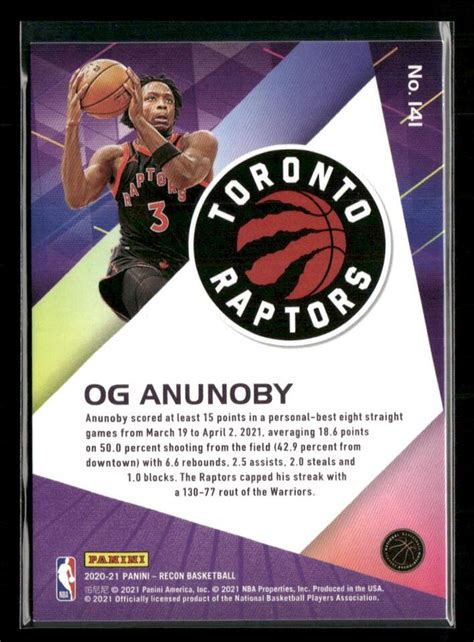 Panini Recon Og Anunoby Holo Blue Ebay