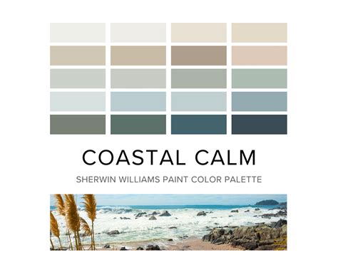 Coastal Color Palette Sherwin Williams Calm Coastal Paint Palette For Farmhouse Beach House