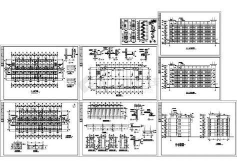 某中学五层框架结构宿舍楼设计cad全套建筑施工图（标注详细）教育建筑土木在线