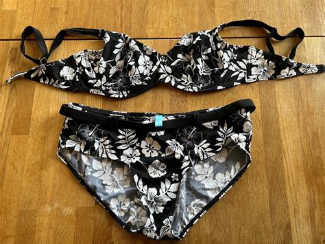 Svartvit Blommig Bikini Large D K P P Tradera