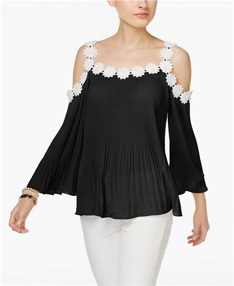 Inc International Concepts Petite Lace Trim Cold Shoulder Top Created