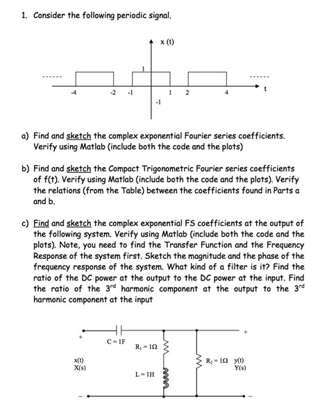 Solved Consider the following periodic signal. Find and | Chegg.com