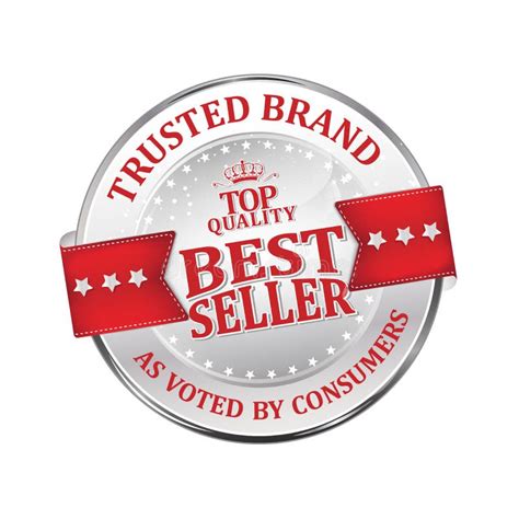 Trusted Brand Best Seller Shiny Icon Label Badge Stock Vector