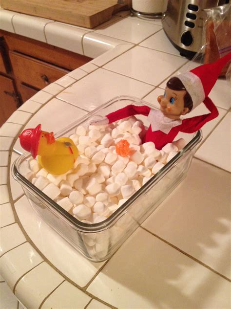 Elf On The Shelf Marshmallow Bath Im So Doing This With My Brothers Elf