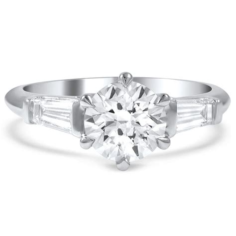 Custom Tapered Baguette Six Prong Engagement Ring Brilliant Earth