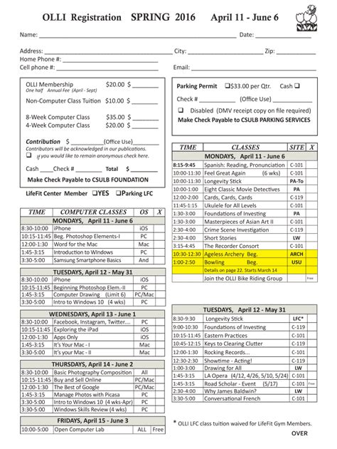 Fillable Online SPRING B2016b Registration Form Fax Email Print PdfFiller