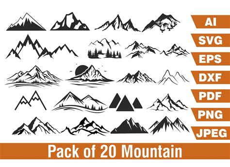 Mountain Svg Bundle Mountain Svg Hand Drawn Mountain Svg Mountain