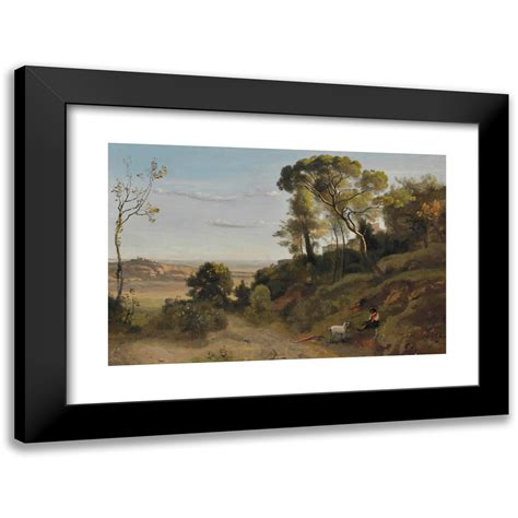 Jean Baptiste Camille Corot X Black Modern Framed Museum Art Print