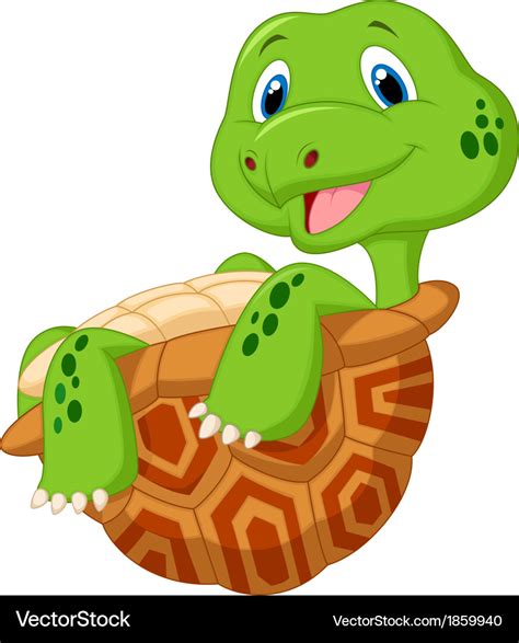 Cute Tortoise Cartoon Royalty Free Vector Image