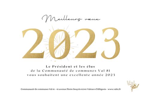 Meilleurs vœux 2023 Communauté de Communes Val 81