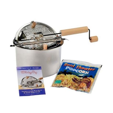 Wabash Valley Farms Stainless Steel Whirley Pop With Real Theater All Inclusive Popping Kit