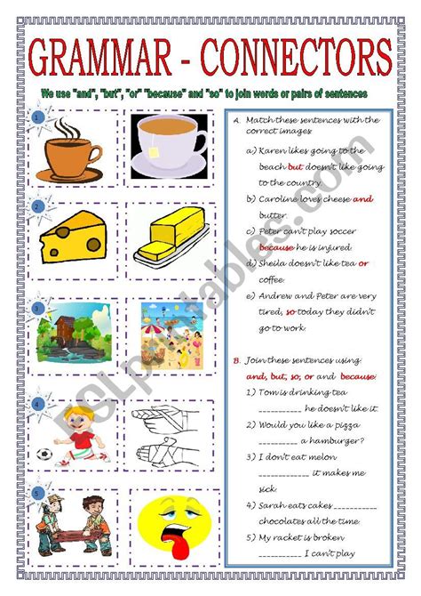 Connectors Esl Worksheet By Ascincoquinas