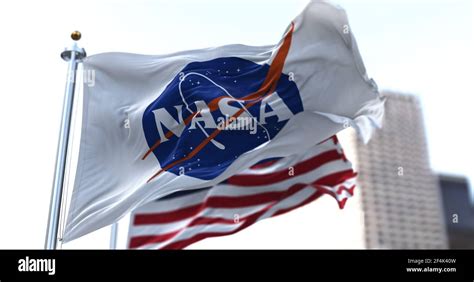 Washington Usa March 5 2021 The Nasa Flag Waving Along With The