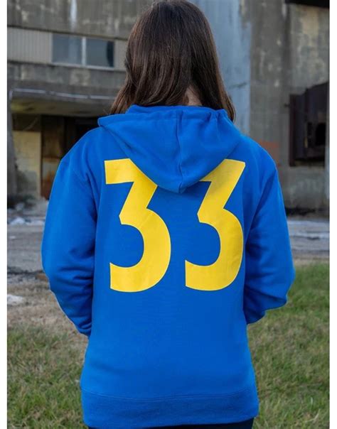 Fallout Vault 33 Blue Hoodie | Fallout Vault 33 Blue Zip-Up Hoodie