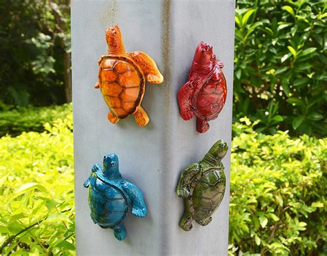 Cute Sea Turtles Wall Decor Set Of Indoor Outdoor Resin Wall Decor